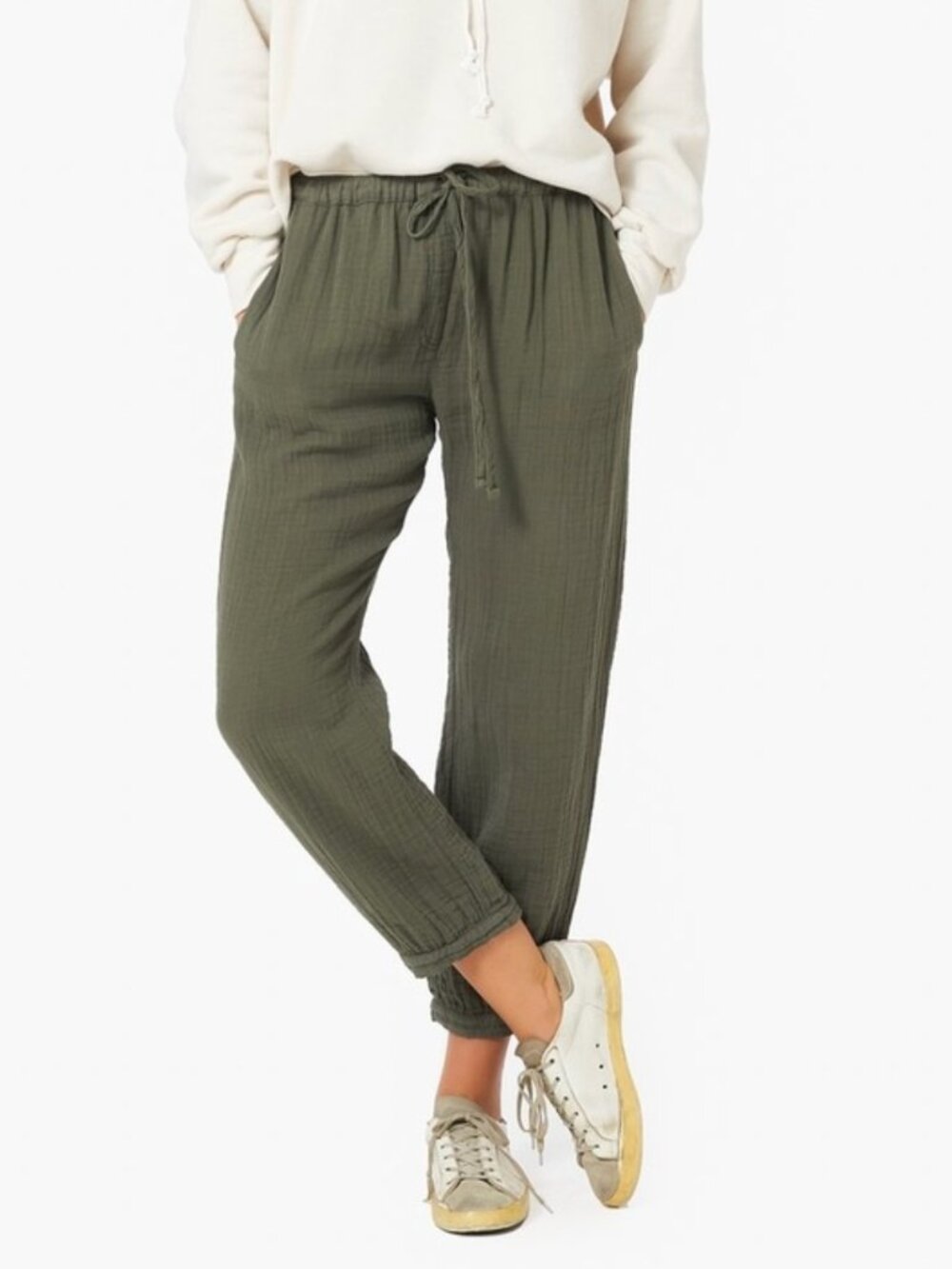 Xirena Jak Green Crinkle Drawstring Pants